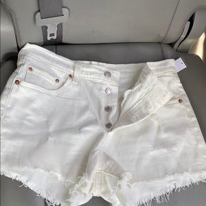 Levi white Jean Shorts